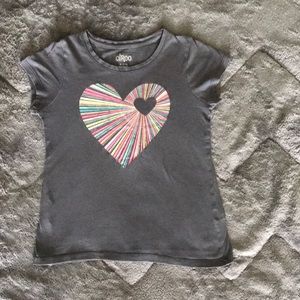 Circo grey girls t shirt with heart design